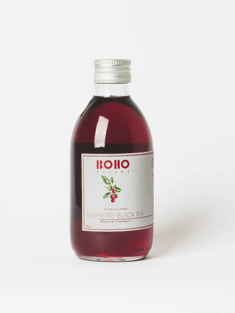 Framboos  zwarte thee 25 cl voorkant.webp