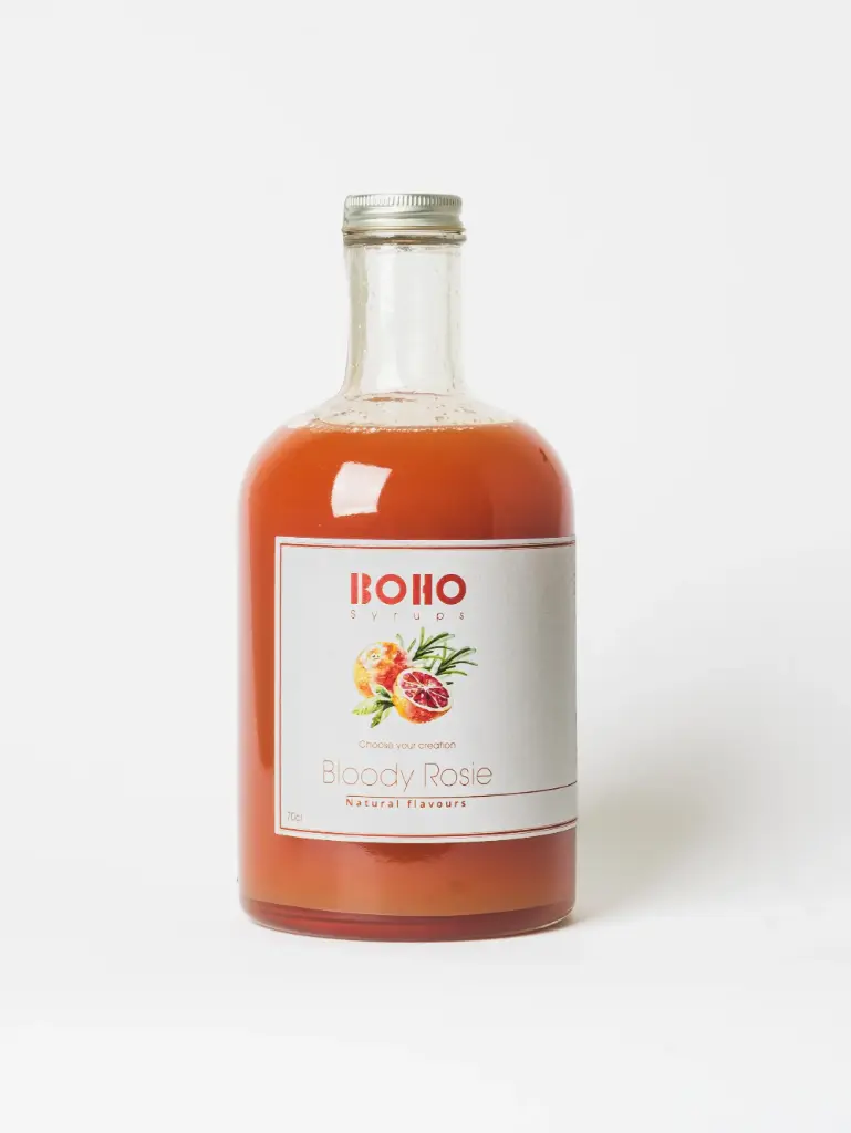 Bloody Rosie, bloedappelsien-rozemarijn  fruit siroop  (25 cl)