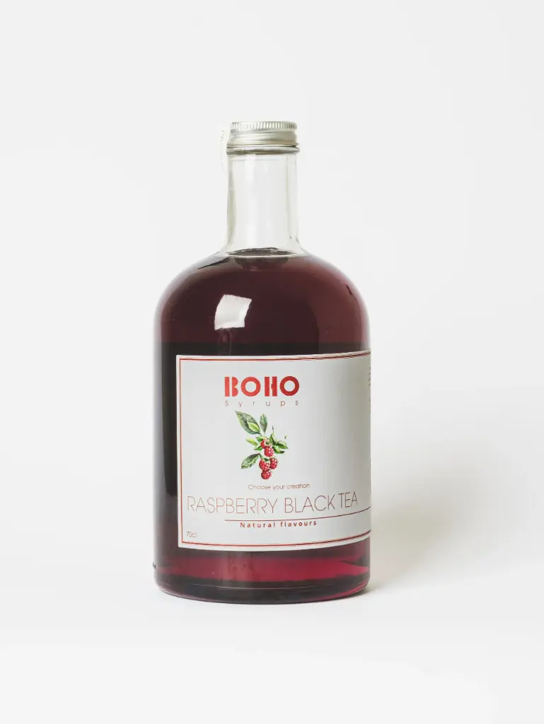 Framboos-Zwarte thee fruit siroop  (25 cl)